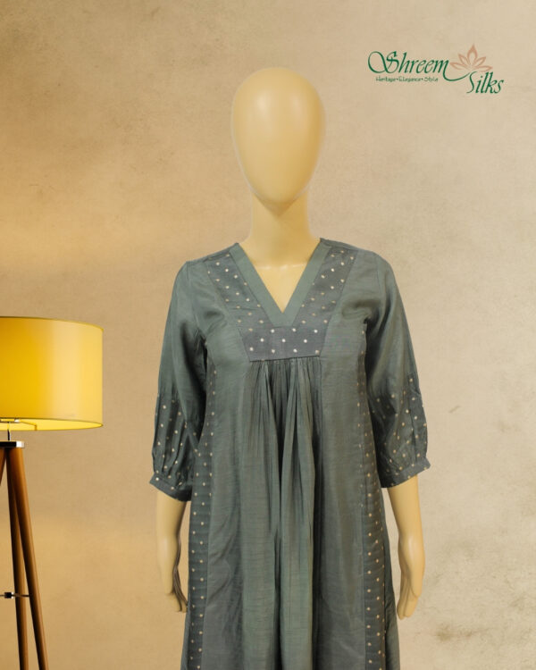 Green Zari Woven Buttas Anarkali Kurta Set