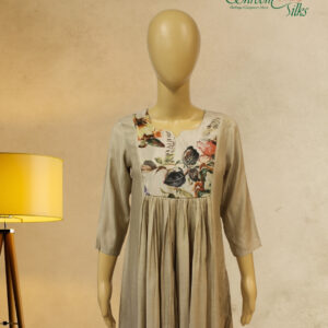 Alternative view of Beige Printed Anarkali Kurta Set
