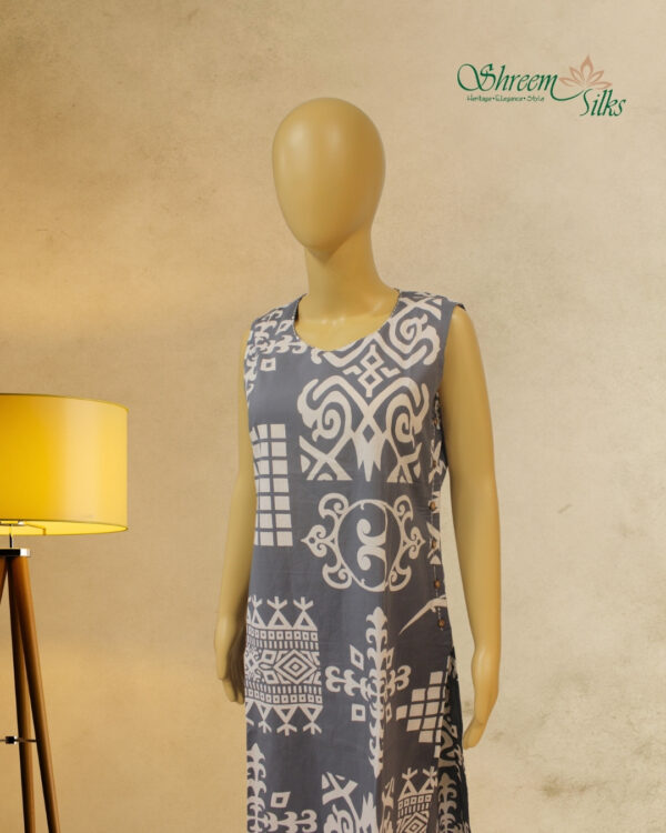 Grey & White Abstract Prints Cord Set
