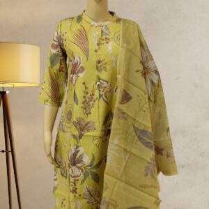 Green with Multicolor Prints Kurta Set