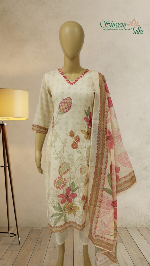 Lemon Yellow with Embroidery and Prints Cotton Kurta Set