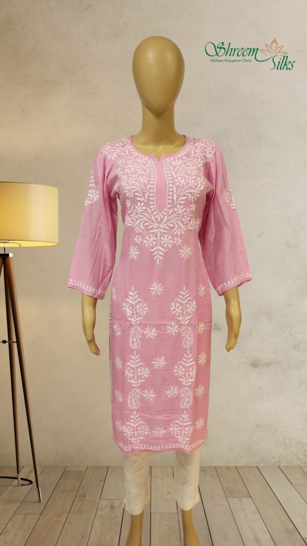 Pink Chikankari  Kurta
