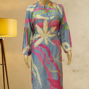 Blue with Multicolor Prints Kurta Set