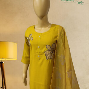Alternative view of Mustard with Beads Work Kurta Set