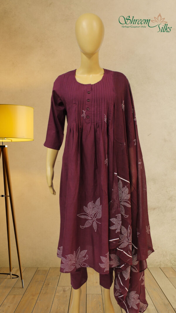 Purple printed Kurta Set