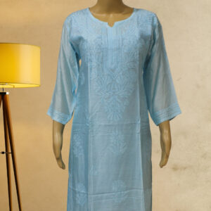 Sky Blue Lucknow Chikan work Kurta