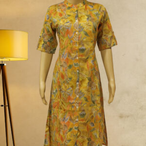 Mustard with Multicolor Prints Cord Set