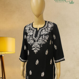 Black Chikankari Short Kurti