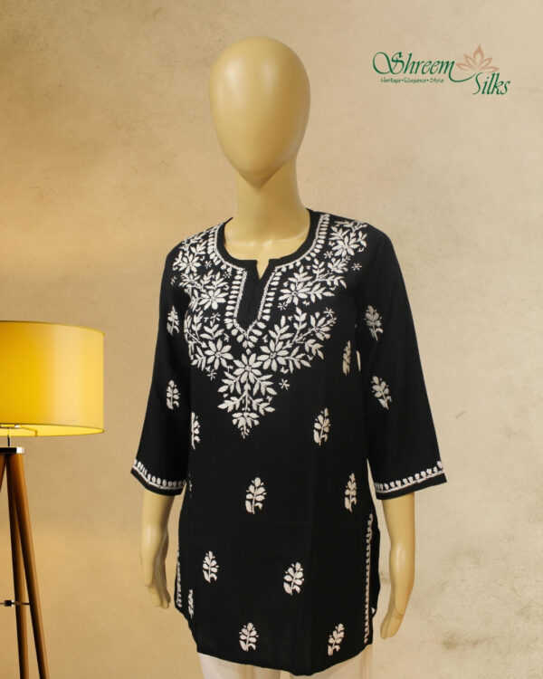 Black Chikankari Short Kurti
