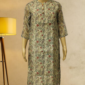 Beige with Pink Small Floral Prints Kurta