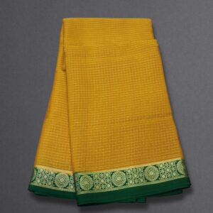 Alternative view of Small Checks Pure Mysore Crepe Silk Saree