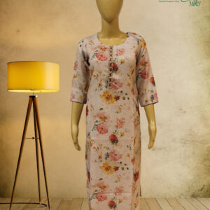Peach with Multicolor Floral Prints Kurta