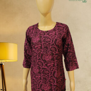 Alternative view of Pink with Maroon Abstract Print Cord Set