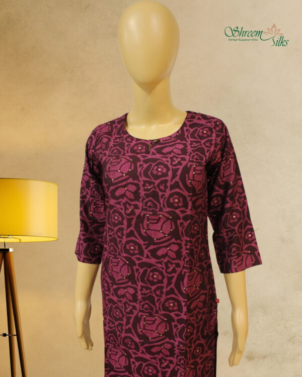 Pink with Maroon Abstract Print Cord Set - Image 2