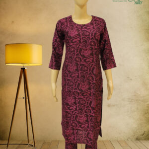 Pink with Maroon Abstract Print Cord Set