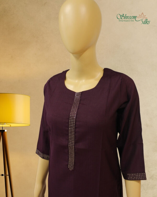 Purple with Sequence work Cord Set