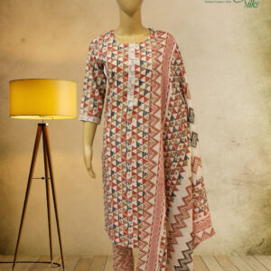 Alternative view of Cream with Multicolor Geometric Prints Kurta Set