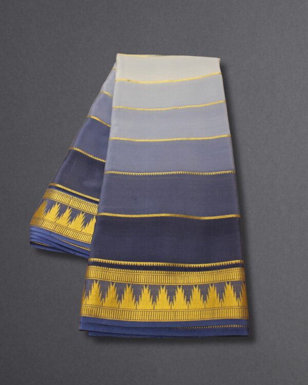 Multi Tone with Rich Pallu Pure Mysore Crepe Silk Saree - Image 4