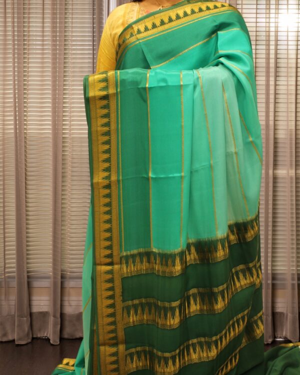 Multi Tone with Rich Pallu Pure Mysore Crepe Silk Saree