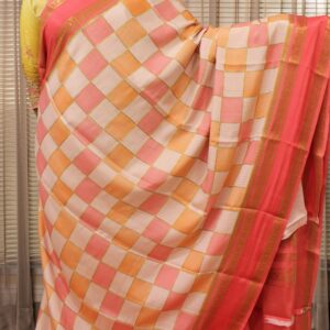 Multi Checks Rangkat with Rich Pallu Pure Mysore Crepe Silk Saree