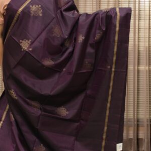 Alternative view of Zari Woven Kolam Motifs Pure Handloom Kanchi Soft Silk Saree