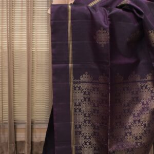 Zari Woven Kolam Motifs Pure Handloom Kanchi Soft Silk Saree