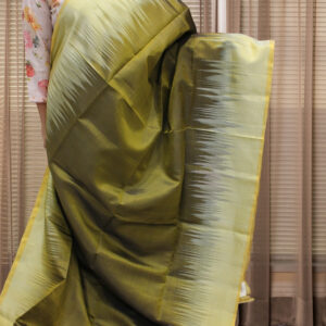 Mehendi Green and Gold Pure Handloom Kanchi Soft Silk Saree
