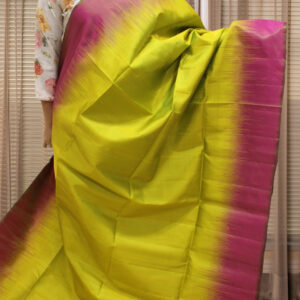 Mustard and Magenta Pure Handloom Kanchi Soft Silk Saree
