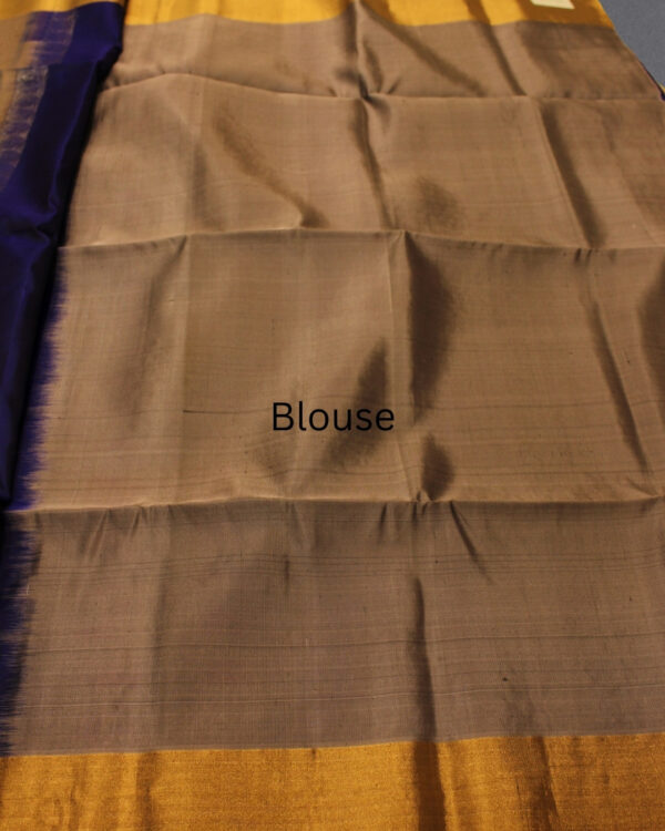 Zari Woven Big Motifs with Tissue Border Pure Handloom Kanchi Soft Silk Saree - Image 3