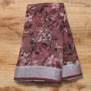 Alternative view of Floral Printed Linen Fancy Saree