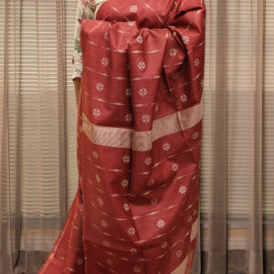 Thread Woven Checks Semi Tussar Saree