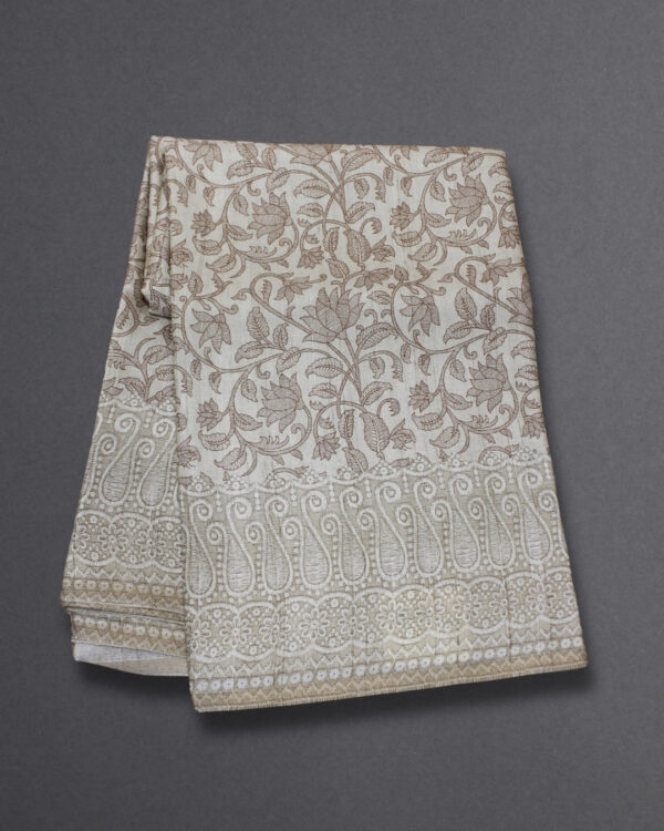 Floral Printed Semi Tussar Saree - Image 2