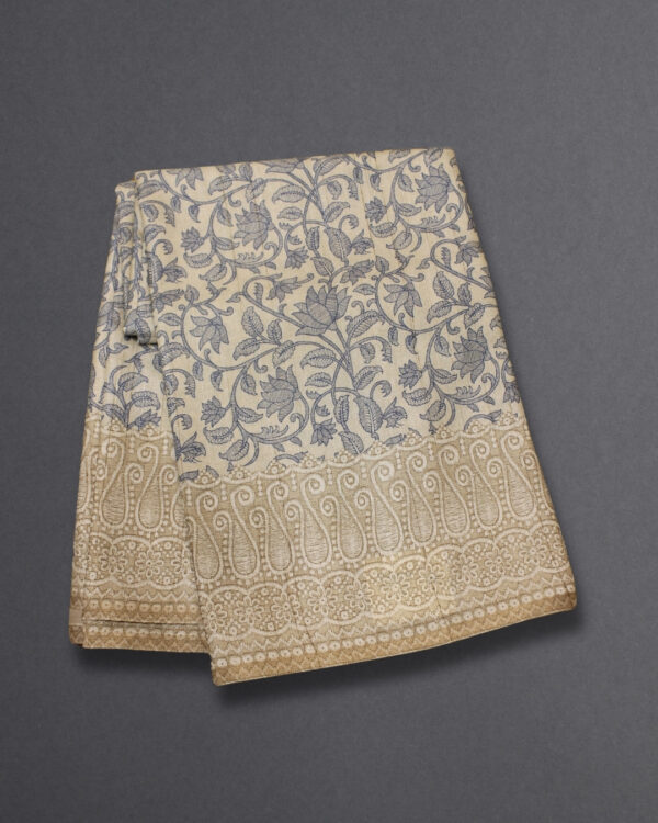 Floral Printed Semi Tussar Saree - Image 3