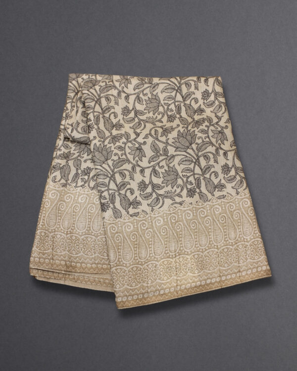 Floral Printed Semi Tussar Saree - Image 4