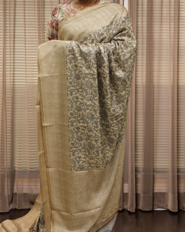 Floral Printed Semi Tussar Saree