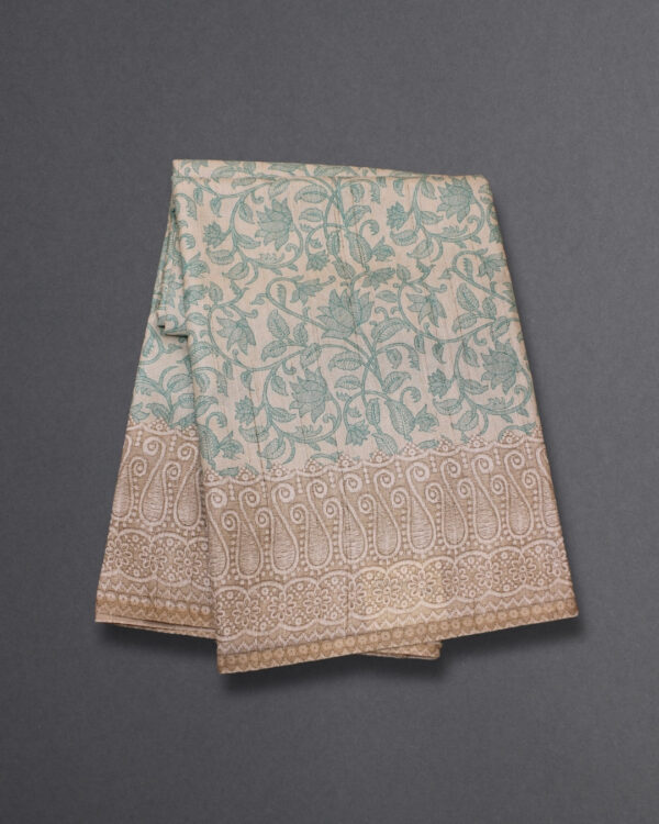 Floral Printed Semi Tussar Saree - Image 5