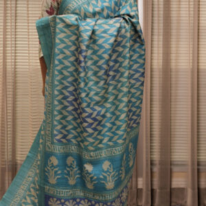 Geometrical Print Semi Tussar Saree