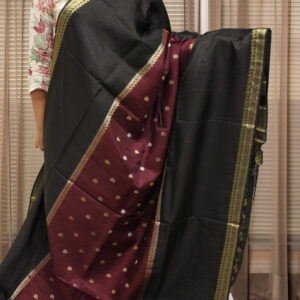 Silver & Gold Zari Woven Motifs Dola Silk Saree