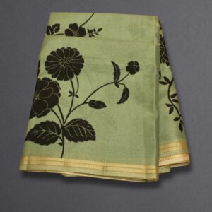 Alternative view of Big Floral Prints Semi Tussar Saree
