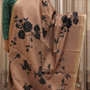Big Floral Prints Semi Tussar Saree