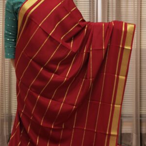 Alternative view of Zari Woven Lines Pure Mysore Crepe Silk Saree