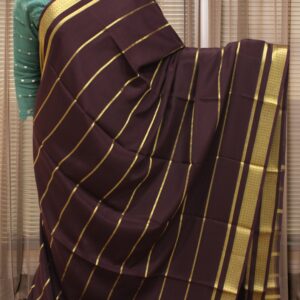 Zari Woven Lines Pure Mysore Crepe Silk Saree