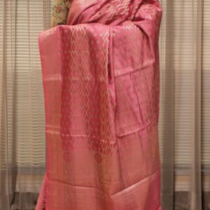 Pure Chiniya Silk Floral & Geometrical Buttas Banaras Saree