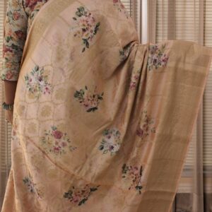 Alternative view of Pure Chiniya Silk Jaal with Floral Prints & Buttas Banaras Saree