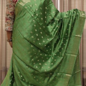 Pure Raw Mango Silk Zari Buttas Banaras Saree