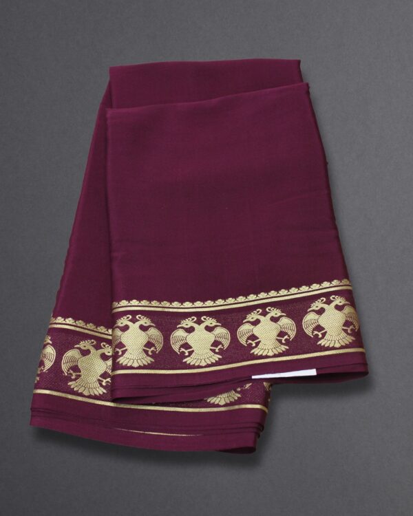 Gandaberunda Border Pure Mysore Crepe Silk Saree - Image 4