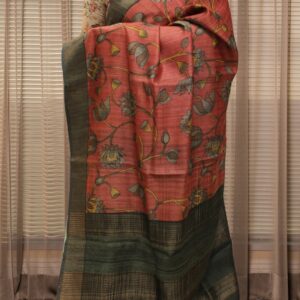 Kalamkari Printed Pure Desi Tussar Saree