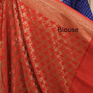 Alternative view of Small Floral Buttas 2D Pure Crepe Chiffon Banaras Saree