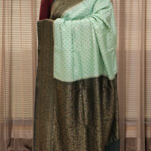 Small Floral Buttas 2D Pure Crepe Chiffon Banaras Saree