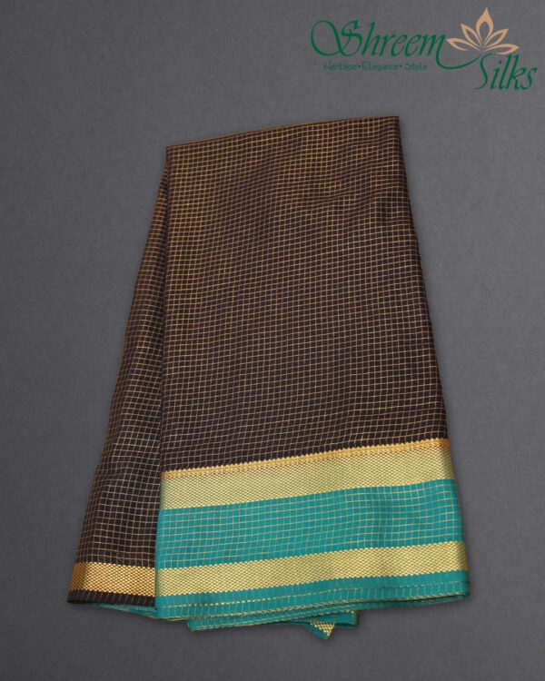 Zari Checks semi Mysore silk saree